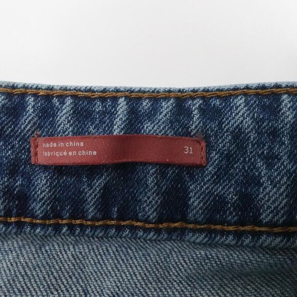 Pilcro Jeans Womens 31 Blue Flare Distressed Knee Stretch Denim Urban Outfitters - Picture 9 of 16